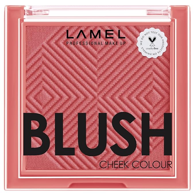 Lamel Blush Cheek Plum Color Mini - Blendable Purple Blush Powder - Enhances & Defines Shapes & Features - Shading & Contouring Powder - 4 Universal Shades - 408 (Plum) - 3.8g / 0.13 oz