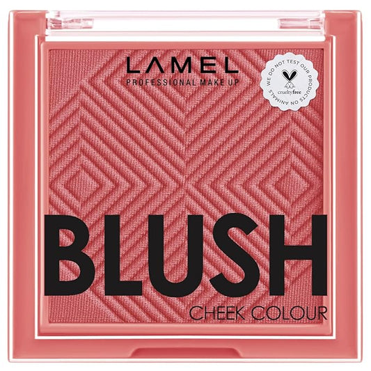 Lamel Blush Cheek Plum Color Mini - Blendable Purple Blush Powder - Enhances & Defines Shapes & Features - Shading & Contouring Powder - 4 Universal Shades - 408 (Plum) - 3.8g / 0.13 oz