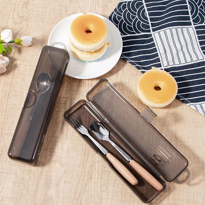 Toothbrush Travel Case 2 Pack, Clear Black Toothbrush Case Holder Travel Size Plastic Toothbrush Holder Toothpaste Storage Container Portable for Traveling, 7.87 x 1.85 x 1.18”