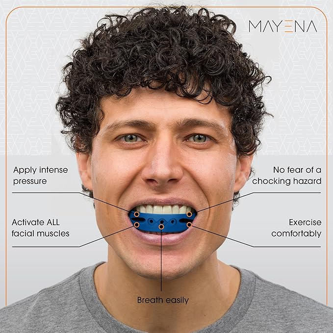 Jaw Exerciser for Men & Women | 3-Level Resistance Set | Full-Face Trainer Innovated by Mayena | Powerfully Engages All Facial Muscles | Sculpts the Face, Strengthens Facial Muscles & Defines Jawline