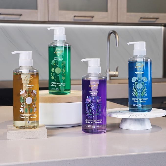 Safeguard Liquid Hand Soap, Micellar Deep Cleansing, Washes Away 99% Bacteria, Made with Natural Moisturizers, Enriched with Skin Conditioners, Coconut & Lavender Scent Twin Pack, 15.5 oz (Pack of 2)