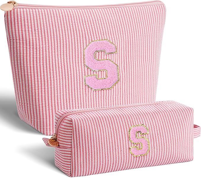 Gifts for Girls Teens Kids - Birthday Gift for Daughter Sister Her,Travel Essentials,Teen Girl Essentials,Cute Trendy Stuff Makeup Bag Set Cosmetic Bag - Peach,S
