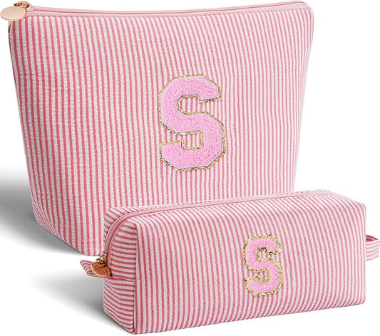 Gifts for Girls Teens Kids - Birthday Gift for Daughter Sister Her,Travel Essentials,Teen Girl Essentials,Cute Trendy Stuff Makeup Bag Set Cosmetic Bag - Peach,S