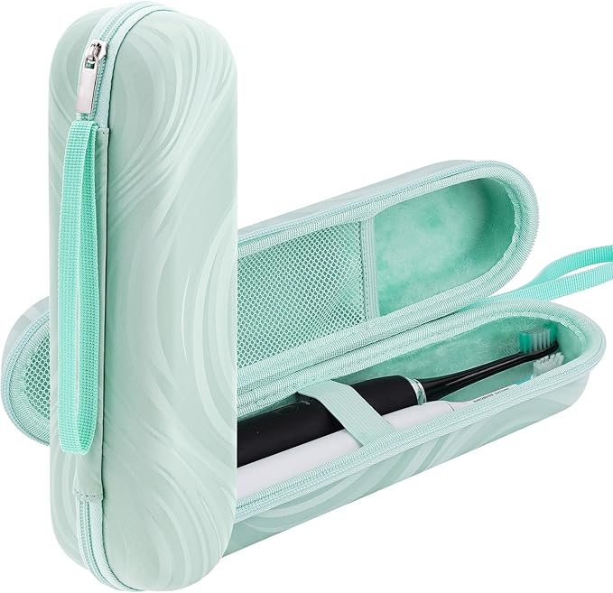 Electric Toothbrush Case, Carrier Bag for Travelling, Portable Toothbrush Carrying Case Holder Compatible with AquaSonic, Sumkyle, Oral-B iO Series, Philips Sonicare. (Green)