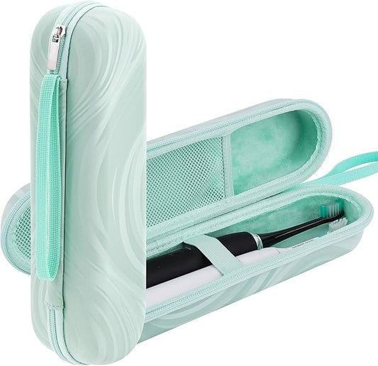 Electric Toothbrush Case, Carrier Bag for Travelling, Portable Toothbrush Carrying Case Holder Compatible with AquaSonic, Sumkyle, Oral-B iO Series, Philips Sonicare. (Green)