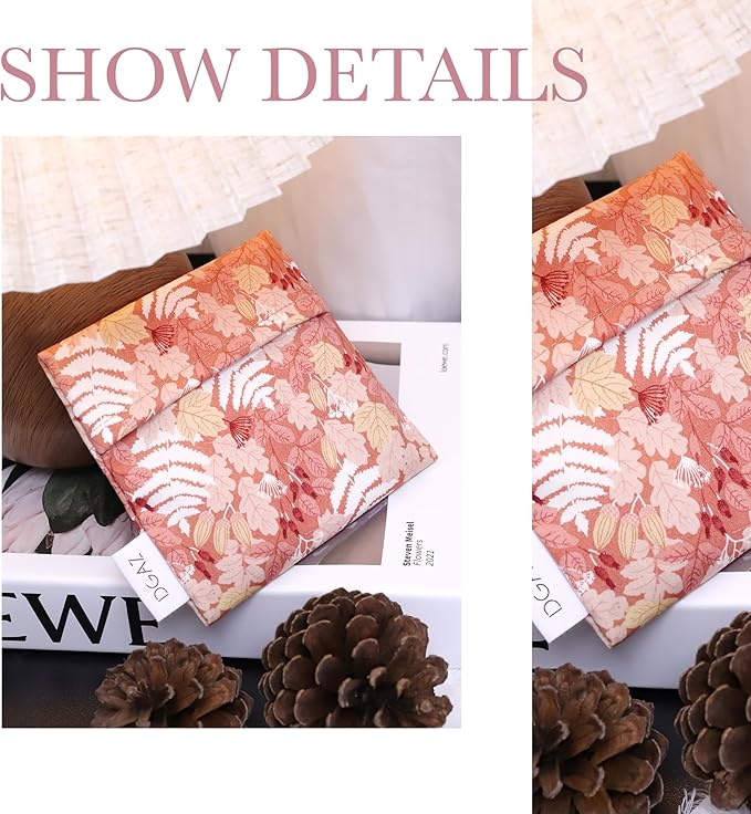 DGAZ Sanitary Napkin Storage Bag, Period Bag for Teen Aged Girls, Portable Period Bag for Panty Liners/Menstrual Cup/Small Tampons，Mini Makeup Bag for Purse(Austere Red)