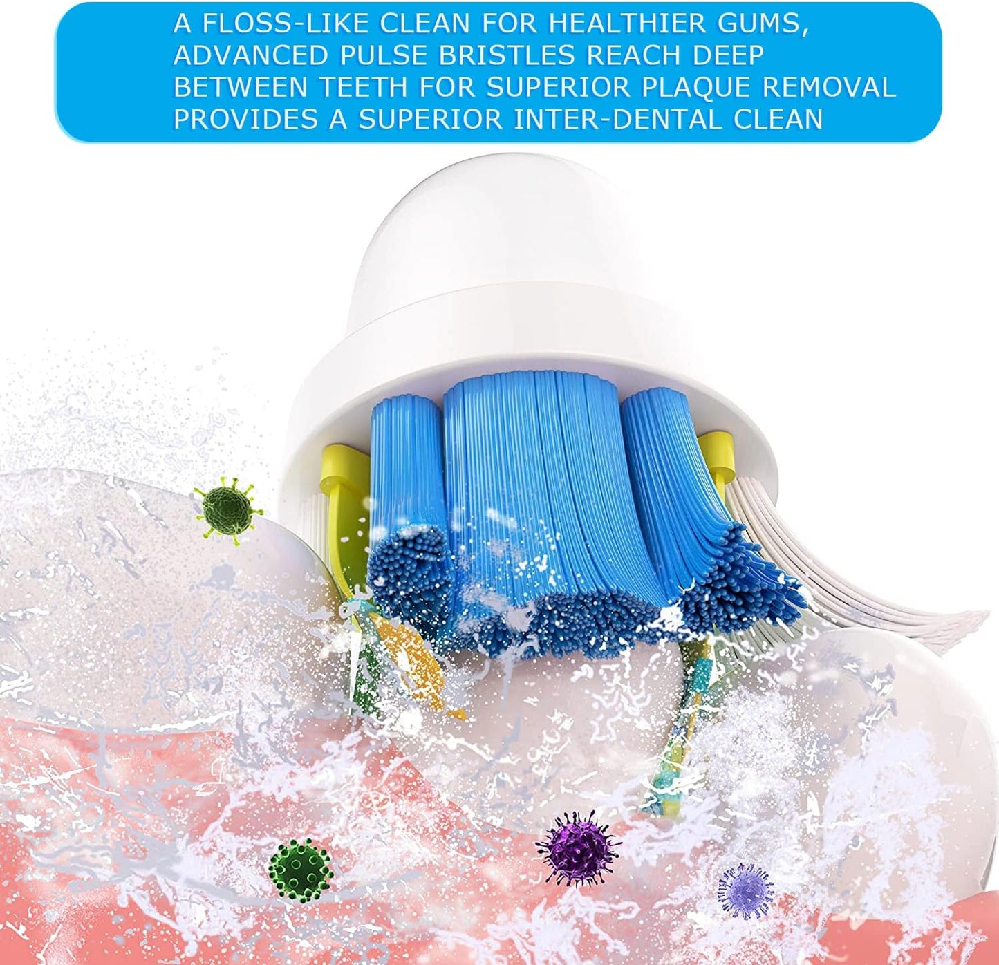 Replacement Brush Heads Compatible with Oral B Braun Electric Toothbrush - Floss Toothbrush Head Fits for Oral B Pro 1000 Genius Smart Series (12 Pack)