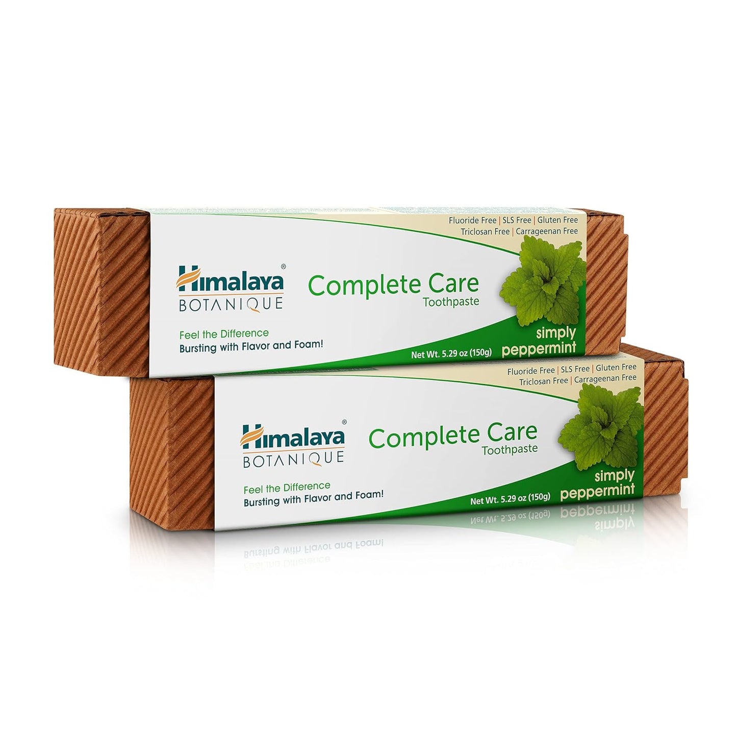 Himalaya Botanique Complete Care Toothpaste, Herbal, Peppermint Flavor, Fights Plaque, Freshens Breath, Fluoride Free, No Artificial Flavors, SLS Free, Cruelty Free, Foaming 5.29 Oz, 2 Pack…