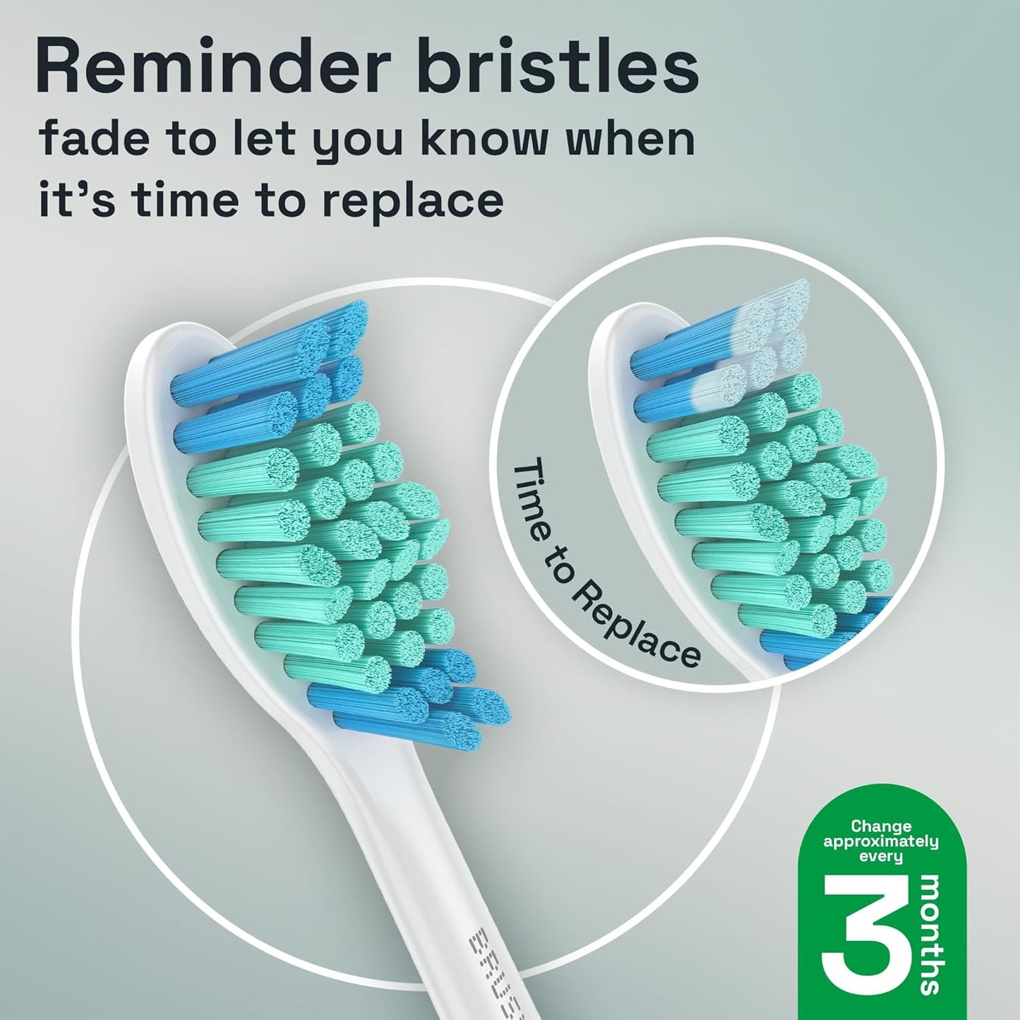 Brushmo Total Clean Replacement Toothbrush Heads, Compatible with Philips Sonicare Click-on Electric Toothbrush Handles, 8 Standard Replacement Heads, Soft Dupont Bristles, BM618, White