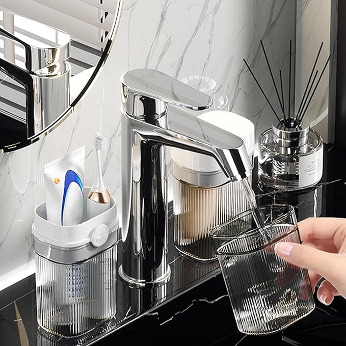 LUEXBOX 2 Pack Portable Travel Toothbrush Case, Travel Toothbrush Cup, Lightweight Tooth Brush Protector Cover, Electric Toothbrush Toothpaste Storage Container Box for Camping, Business Trip (White)