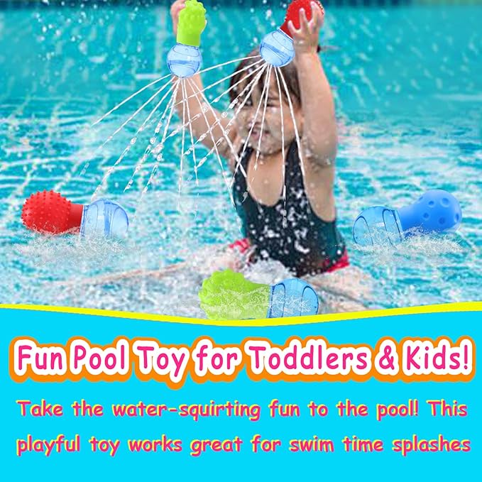 3Pack Bath Toys for Toddlers 1-3 - Sensory Squeezing Water Bathtub Toys for Kids | Bath Tub & Pool Floating Toys for Babies | Textured Sensory Bath Toys Gifts for Baby Boys & Girls Ages 1+