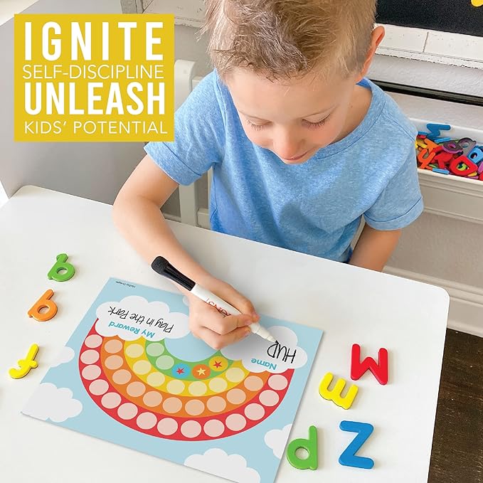 Star Sticker Chart for Kids Behavior -25 Toddler Sticker Reward Chart for Kids Incentives, Behavior Chart for Kids at Home & Classroom, Rainbow Incentive Chart for Classroom Must Haves