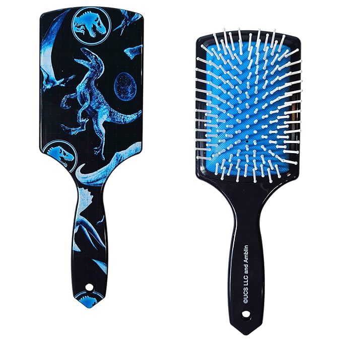 LUV HER Kids' Detangling Hair Brush - Fun Design with Jurassic World - Gentle on Wet & Dry Hair - Ideal for Kids Ages 3+ - Makes Hair Care Enjoyable and Simple