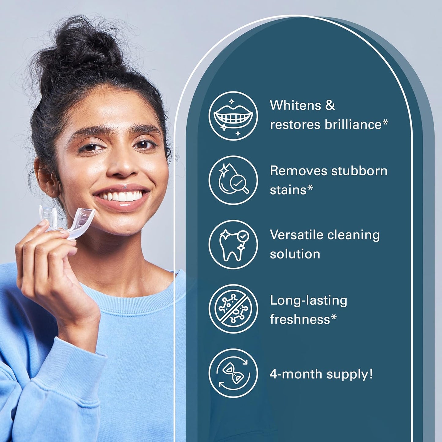 Overnight + Whitening Retainer Cleaner, Remove Stains, Discoloration, and Plaque | 4 Month Supply | Denture Cleanser with Whitening Boost,120 Tablets by M3 Naturals