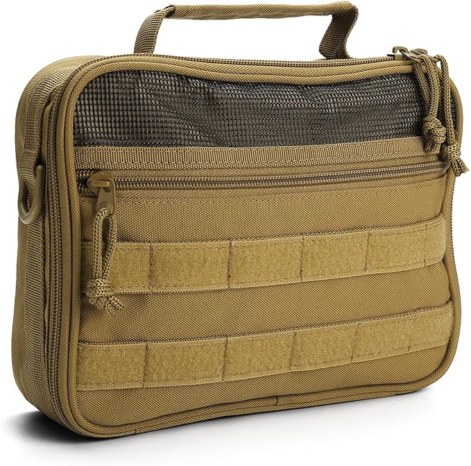 SMONT Toiletry Bag for Men Travel Toiletry Organizer Dopp Kit Travel Organizer Toiletries Tactical Bag Shaving Hygiene Bag Bathroom Hanging Men's Toiletry Bag for Short Trips Brown