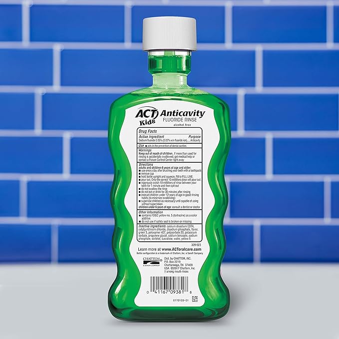 ACT Kids Anticavity Mouthwash, Wild Watermelon | Fluoride Rinse | Alcohol Free | 16.9 fl. oz. | Pack of 2