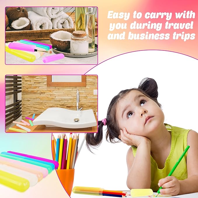 140 Pieces Plastic Toothbrush Case Travel Toothbrush Holders Portable Dust-proof Toothbrush Cases for Travel Bathroom Indoor Outdoor Travel Trip Camping School