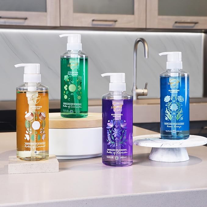 Safeguard Liquid Hand Soap, Micellar Deep Cleansing, Washes Away 99% Bacteria, Made with Natural Moisturizers, Enriched with Skin Conditioners, PH Balanced, Lavender Scent 15.5 oz (Pack of 4)