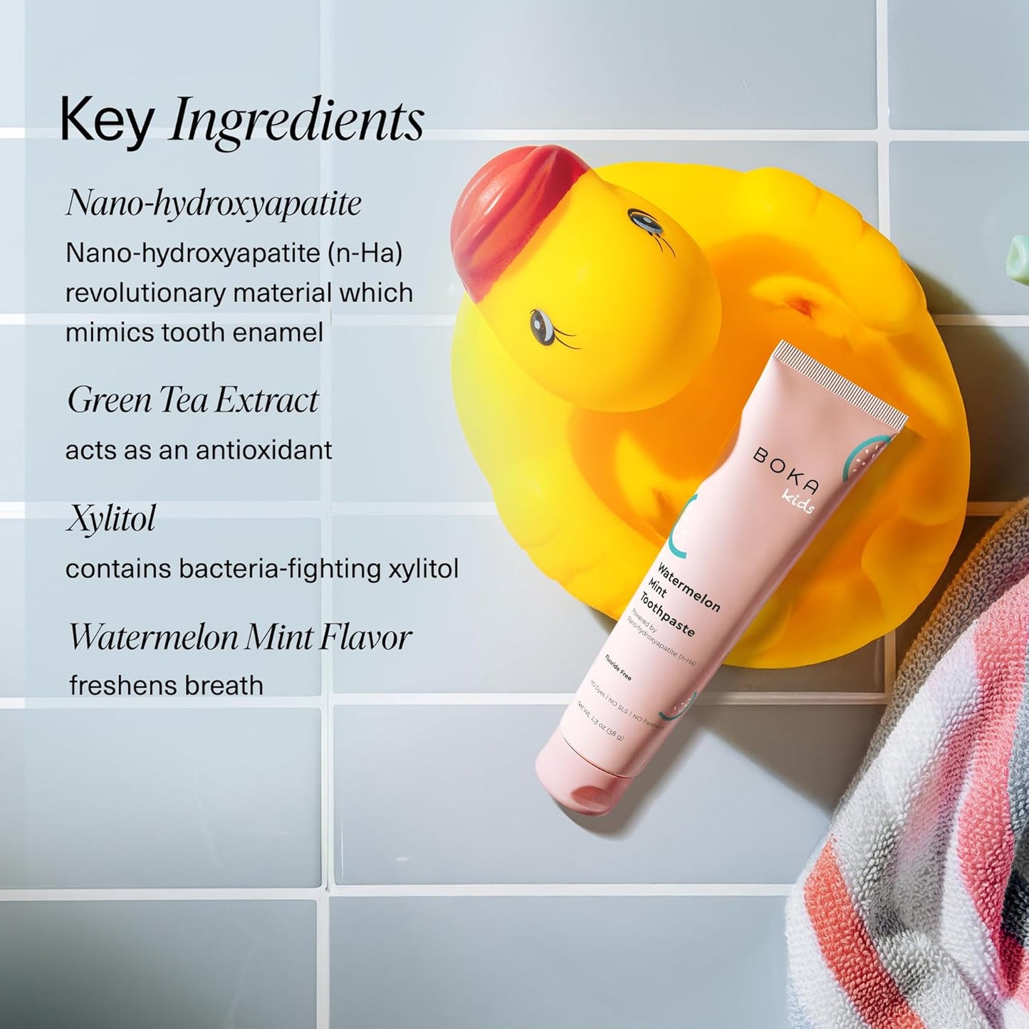 Boka Fluoride Free Toothpaste Nano Hydroxyapatite Toothpaste - Watermelon Mint Flavor, 1.3 oz 2pk US Manufactured