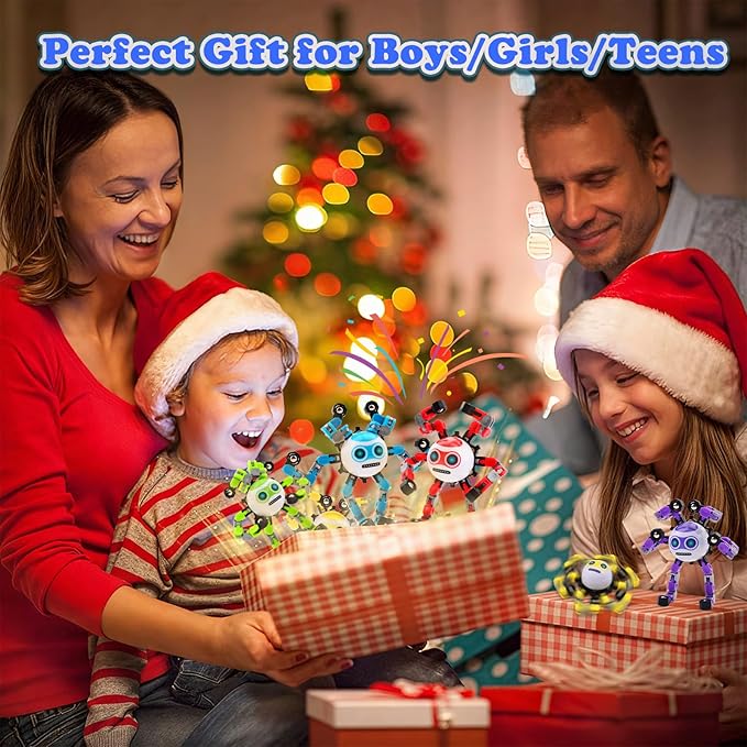 2 PCS Transformable Fidget Spinners Toys for Kids and Adults Stress Relief Sensory Toy for Teens Boys Autism Cool Fingertip Gyros Boy Girl Travel Party Favors Birthdays Gifts Stocking Stuffer