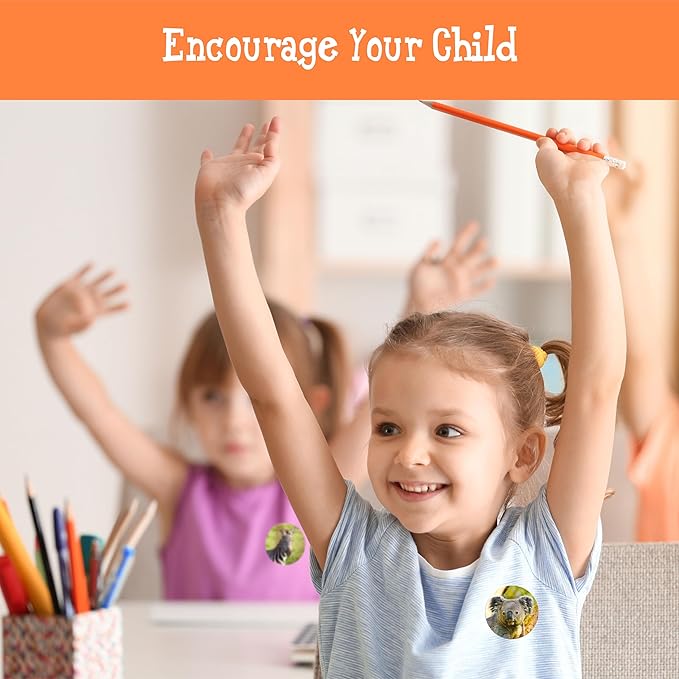 600PCS Realistic Animal Stickers, 16 Designs Jungle Animal Sticker for Kids Safari Zoo Labels with Perforated Line for Toddlers, Party Favors, Birthday Gift, Decor Supplies, Rewards (1.5" in Diameter)