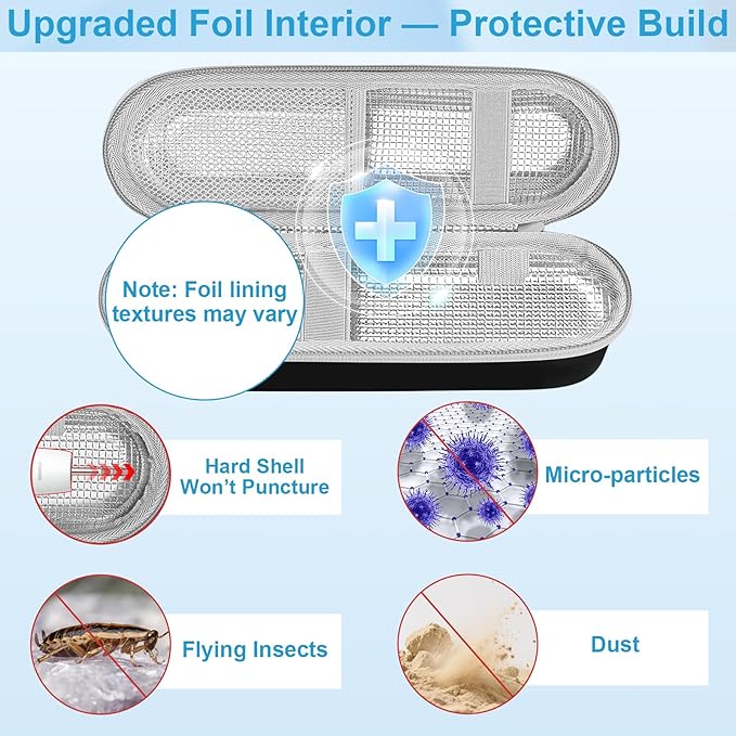 Electric Toothbrush Travel Case for Philips Sonicare 4100 6100 5100 6500 Series Electric Toothbrush, Hard EVA Toothbrush Protective Holder, Water-Resistant（Includes 2 Brush Head Covers）