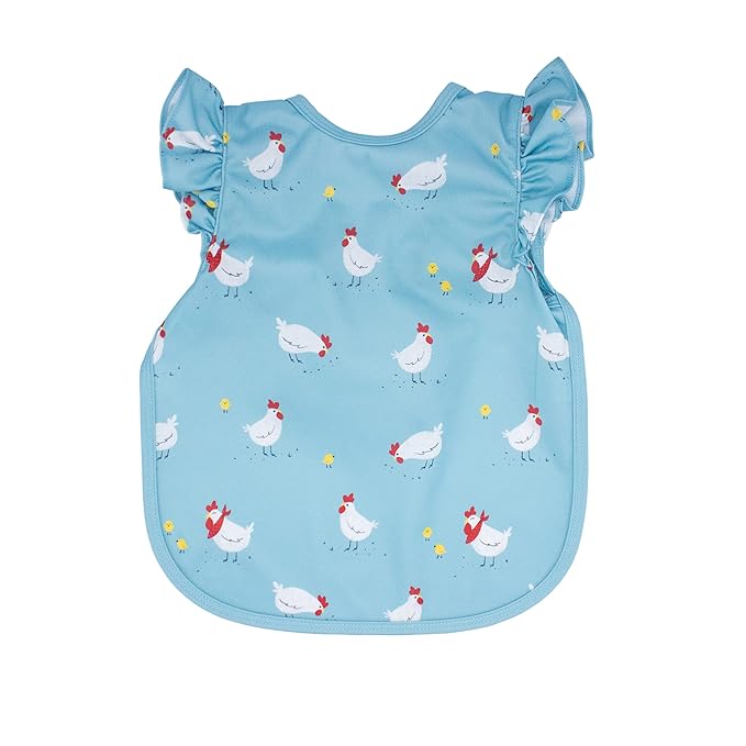 BapronBaby Flutter Little Chickies Bapron - No Neck Tie Safer Bib for Baby & Toddler - Soft Waterproof Stain Resistant - Machine Washable - Sz Preschool 3-5yrs