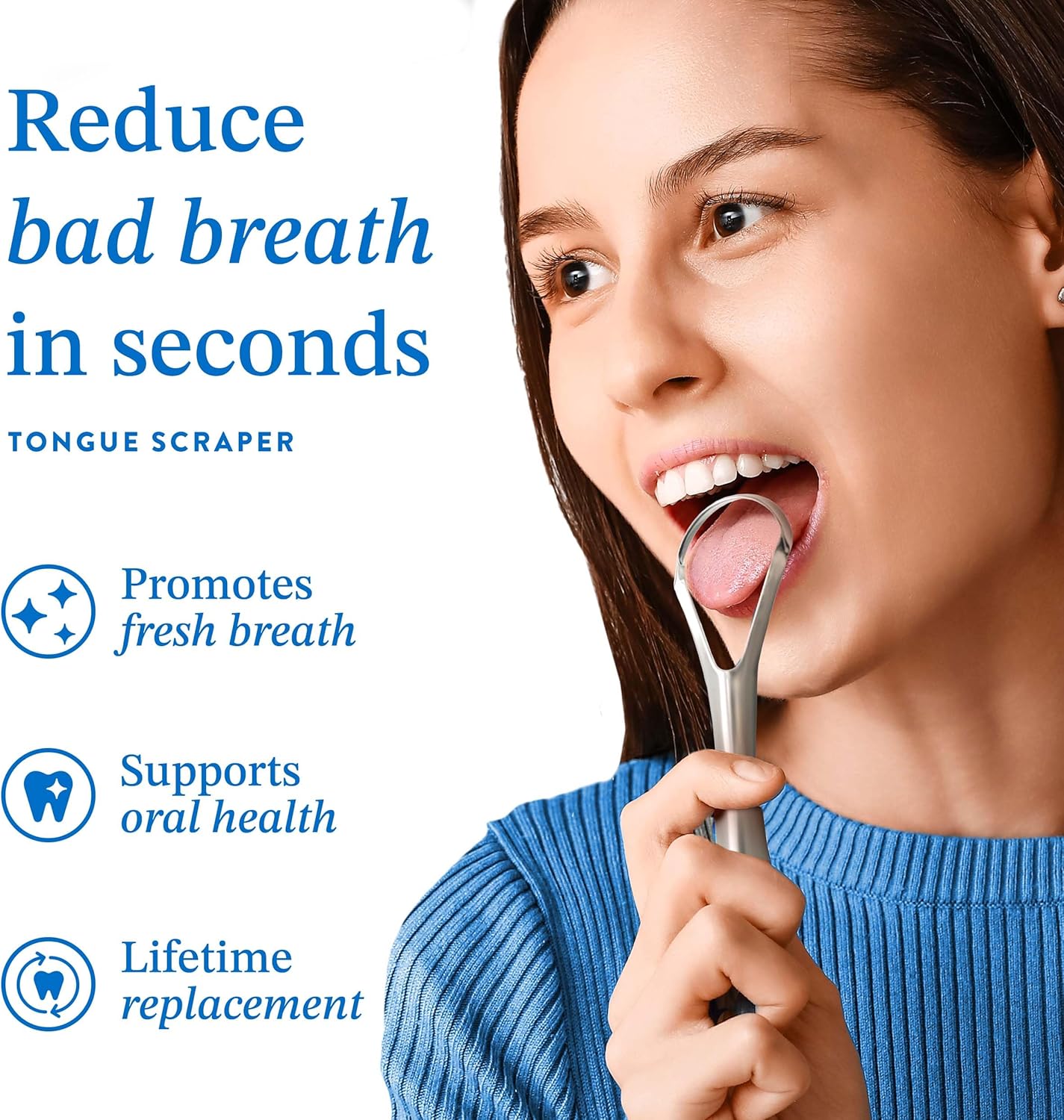 Mouthology Tongue Scraper (2 Pack), Reduce Bad Breath (Travel Cases Included), Stainless Steel Tongue Cleaners, Metal Tongue Scraper, Tongue Scraper for Adults - Fresher Breath in Seconds