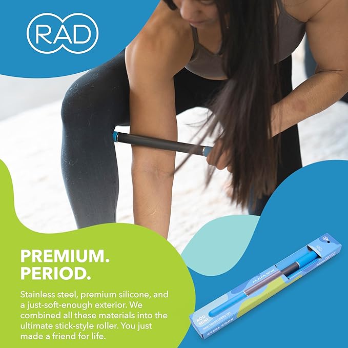 RAD Rod Mini – Compact Deep Tissue Massage Roller Stick – Travel-Ready Myofascial Release Tool for Legs, Back, Neck, Arms & Shoulders – Muscle Roller for Mobility & Recovery