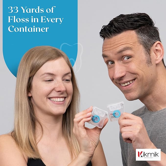 4-Pack Woven Dental Floss - 2 Mint, Strawberry & Coconut Floss - Shred Resistant, Extra Wide Woven Floss Dental, Gentle On Gums, 33 Yards Each