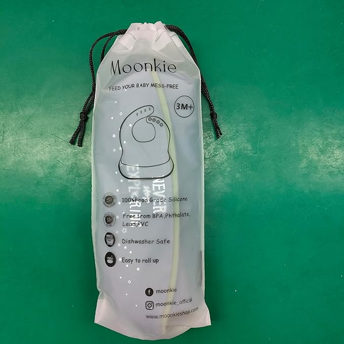 Moonkie Silicone Baby Bibs Set Of 2 | BPA Free Waterproof | Soft Flexible Adjustable Silicone Bibs for Babies & Toddlers(Tradewinds/Sage)