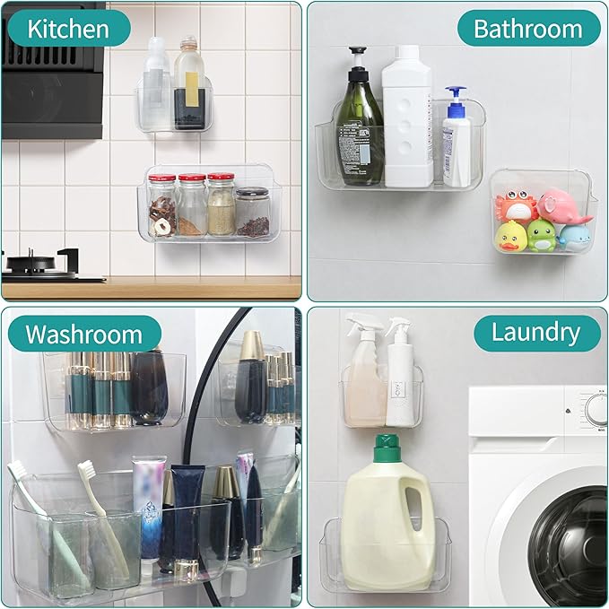 Bath Toy Storage for Bathtub 2 Packs, Large Capacity Bath Toy Holder for Kids, Quick Dry Toy Organizer, Durable Plastic Shower Caddy for Tub Bathroom