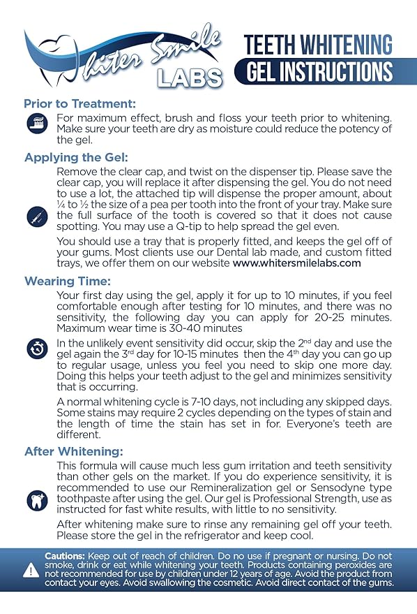 5 XL 38% Teeth Whitening Gel Dentist Recommended High Intensity Carbamide Peroxide Pro Dental Lab Direct, Sensitivity Free, Sold by Dentists, Whiter Smile Labs Fast WHITENING Results