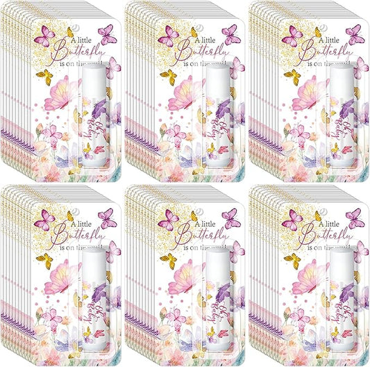 30 Pack Christmas Butterfly Baby Shower Games Prizes Party Gifts Bulk Lip Balms Favors for Winners Adults Guests Gender Reveal Favors Decorations Baby Shower Souvenirs Gifts Stocking Stuffers