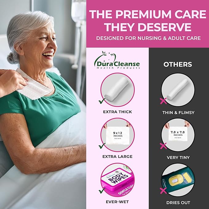 XL Bath Wipes for Adults No Rinse (2 Pack) – 100 Count + 8 Travel Body Wipes, 10" x 11.5" Disposable Washcloths for Elderly Incontinence, After Surgery and Elder Care