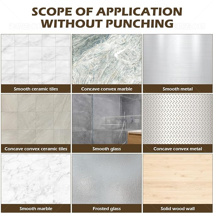 Toothbrush Holder Toothpaste Holder with Wall Mount for Family, Metal Frame & Plastic Black Bathroom Organizer Set with Adhere Tape for Bathroom Toothbrush Toothpaste Floss Razor -one Pack