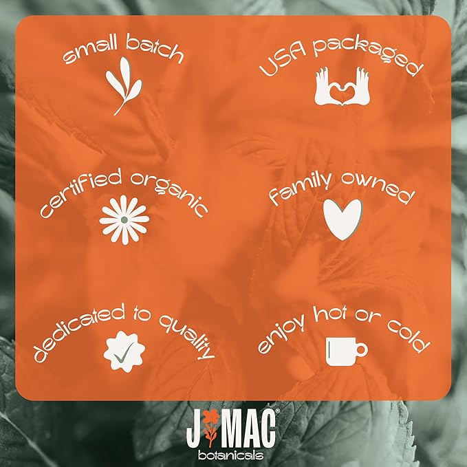 J MAC BOTANICALS Organic Nettle Leaf Herbal Tea 4 oz, 50+ Cups, Certified USDA Organic, Dried stinging nettle tea, Urtica dioica