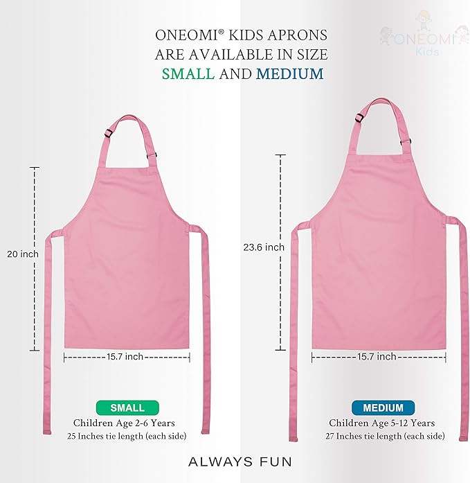 Kids Apron, Medium, 100% Cotton With An Adjustable Strap to fit All Ages