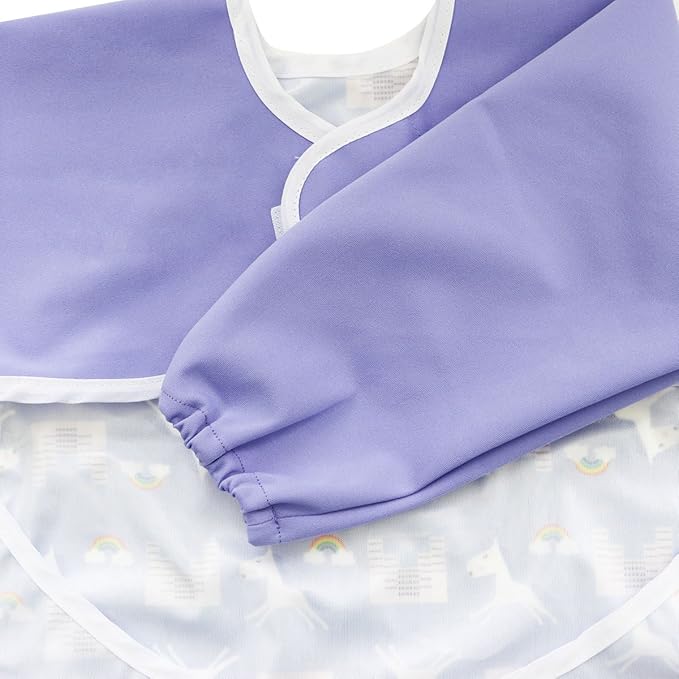 Infant Toddler Baby Waterproof Sleeved Bib, Bib with Sleeves&Pocket, 6-24 Months