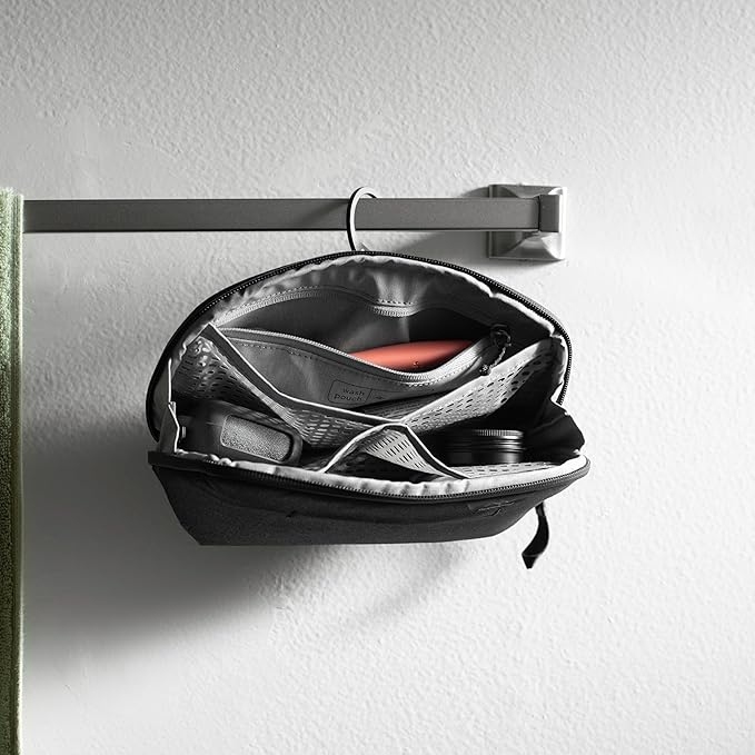 Peak Design Small Wash Pouch, Black, Weatherproof Travel Toiletry Bag, Upright or Hanging Toiletry Kit with Pockets, Magnetic Toothbrush Pocket, Wide UltraZip Opening, Toiletry Bag for Men and Women