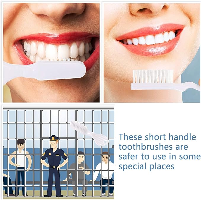 Patelai 200 Pcs Handle Toothbrush Thumbprint Individually Packaged Security Toothbrush Bulk with Short Handle Soft Bristles for Portable Travel Teeth Cleaning, Mini Size