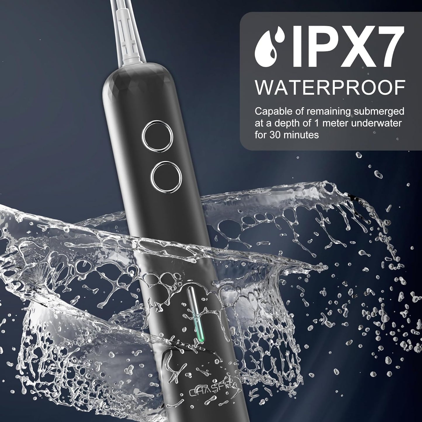 Electric Toothbrush Wave Oscillation & Vibration Sonic Tooth Brush for Adults BASS-Brushing Technique Travel Rechargeable Toothbrushes 4 Soft Bristle Replace Heads IPX7 Gifts for Men Women Black