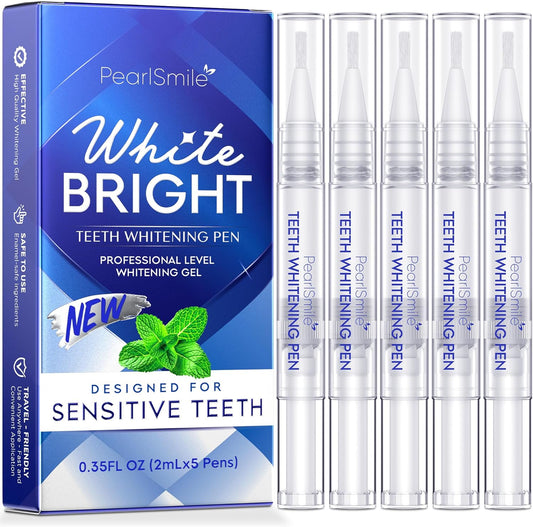 Teeth Whitening Pen – 35% Urea Peroxide Gel, Clear Twist-Dispensing Whitening Pens for Stain Removal, Professional-Strength, Easy-to-Use, Travel-Friendly(A Set of 5 Pens)