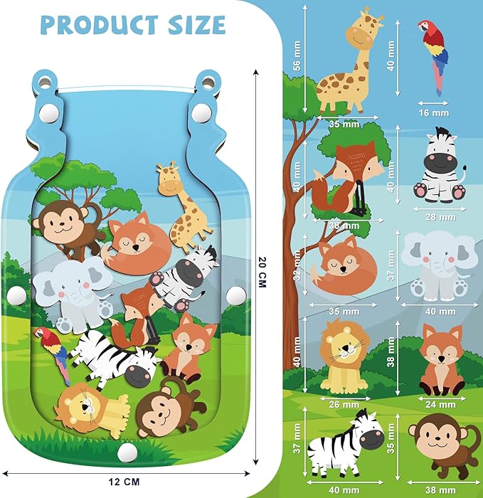 Qunclay Reward Jar for Kids Pot Training Reward Jar Classroom Incentive Good Behavior Responsibility Chart for Christmas Boys Girls Gift(Jungle Style)