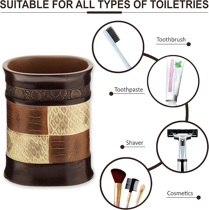 Zahari Home Zambia Stylish Tumbler Modern Classic Luxury Decor Animal Print Western Design Bathroom Cup