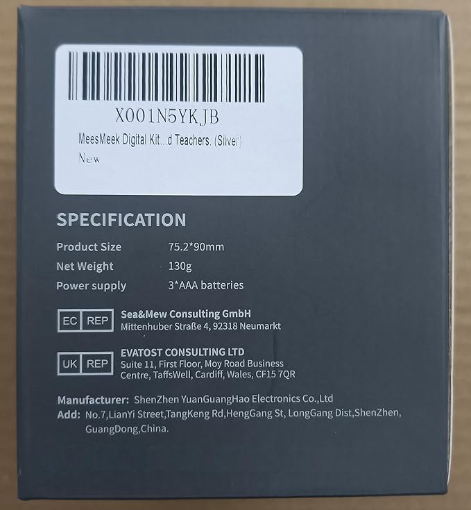 Digital Kitchen Timer,Countdown Countup Timer with Large LED Display Volume Adjustment,Timer for Cooking, Classroom Time for Kids and Teachers. (Silver)