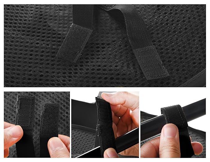 Libeder Mesh Hanging Storage Space Saver Bags Organizer,Foldable Storage Organizer 5 Compartments Toy Storage Basket for Kids Room Bathroom 2 Sets, Black