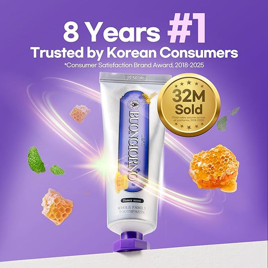 Gum Care Toothpaste (3 Pack, Honey Mint) – Natural Fluoride Korean Toothpaste for Gingivitis Treatment, Plaque Removal, Strengthens Enamel, Paraben & SLS Free (3.52fl oz / 100g)