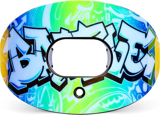 Battle Sports Iridescent Oxygen Football Mouthguard - Football Mouth Guard with Strap, Superior Airflow and Better Performance, Maximum Breathability, Works with Braces