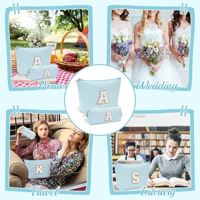 YOOLIFE Christmas Gifts For Teenage Girls Stocking Stuffers For Teen Girls Initial Makeup Bag | Cosmetic Travel Toiletry Bag | 9 10 11 12 13 14 15 Years Old | Teen Girl Gifts Trendy Stuff C